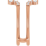 14K Gold Round Natural Diamond Accented Ring Guard II - Rose Gold - view 4