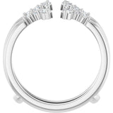 Platinum Round Lab-Grown Diamond Accented Ring Guard - view 2