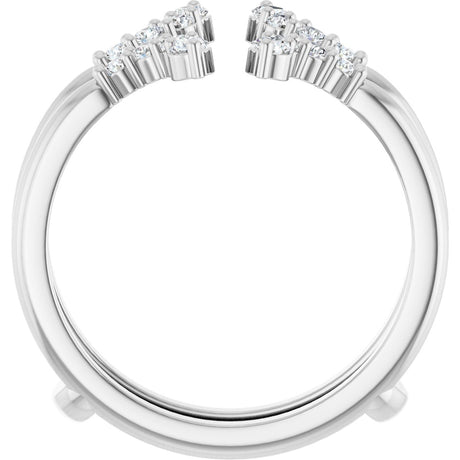 Platinum Round Natural Diamond Accented Ring Guard II - view 2