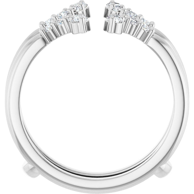 Platinum Round Natural Diamond Accented Ring Guard II - view 2