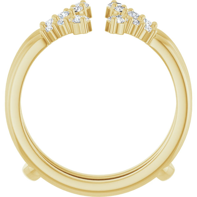 14K Gold Round Lab-Grown Diamond Accented Ring Guard – 2mm Stones - Yellow Gold - view 2