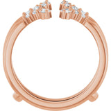 14K Gold Round Natural Diamond Accented Ring Guard II - Rose Gold - view 2