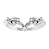 Platinum Round Lab-Grown Diamond Floral Contour Band - view 8
