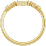 14K Gold Round Lab-Grown Diamond Floral Contour Band - Yellow Gold - view 7