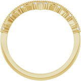 14K Gold Round Lab-Grown Diamond Contour Band – 1.3mm Stones - Yellow Gold - view 2