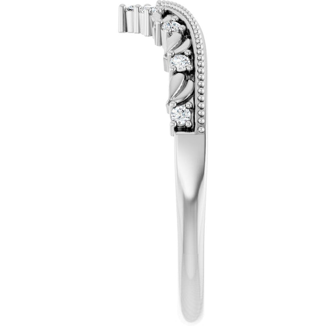 Platinum Round Lab-Grown Diamond Contour Band – 1.3mm Stones - view 4