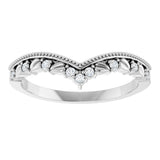 14K Gold Round Lab-Grown Diamond Contour Band – 1.3mm Stones - White Gold - view 3