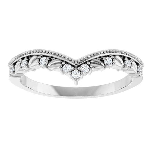 Platinum Round Natural Diamond Contour Band – 1.3mm Stones - view 4