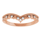 14K Gold Round Lab-Grown Diamond Contour Band – 1.3mm Stones - Rose Gold - view 3