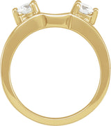 14K Gold Round Natural Diamond Wrap-Style Ring Enhancer – 3-3.9mm Stones - Yellow Gold - view 2