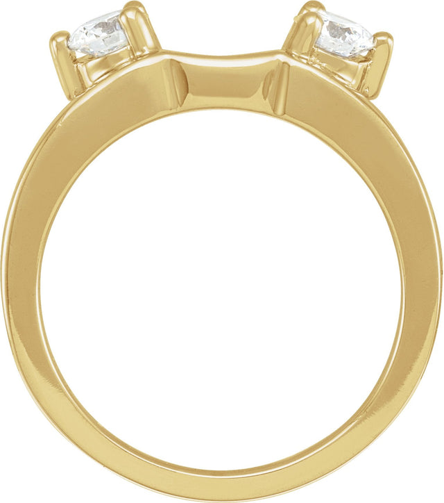 14K Gold Round Natural Diamond Wrap-Style Ring Enhancer – 3-3.9mm Stones - Yellow Gold - view 2