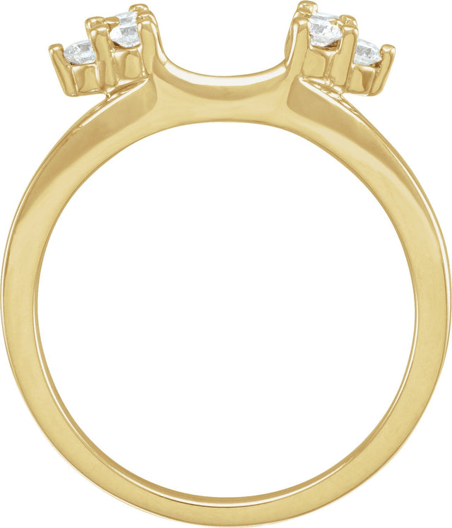 14K Gold Round Natural Diamond Wrap-Style Ring Enhancer – 2.2mm Stones - Yellow Gold - view 2
