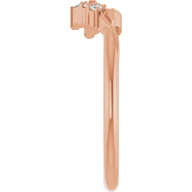 14K Gold Marquise Lab-Grown Diamond Contour Band – 3.75x1.75mm - Rose Gold - view 4
