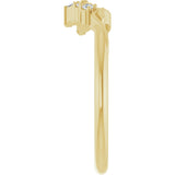 14K Gold Marquise Natural Diamond Contour Band II - Yellow Gold - view 4