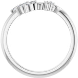 Platinum Marquise Natural Diamond Contour Band II - view 2