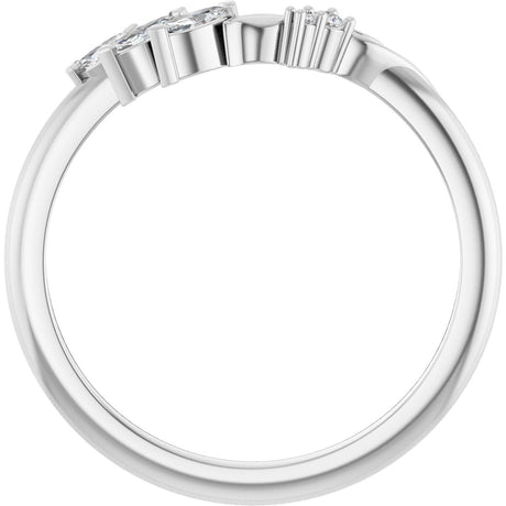 Platinum Marquise Natural Diamond Contour Band II - view 2