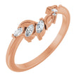 14K Gold Marquise Natural Diamond Contour Band II - Rose Gold