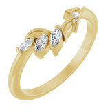 14K Gold Marquise Lab-Grown Diamond Contour Band – 3.75x1.75mm - Yellow Gold