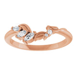 14K Gold Marquise Natural Diamond Contour Band II - Rose Gold - view 3