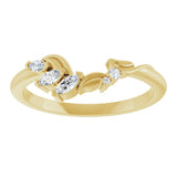 14K Gold Marquise Natural Diamond Contour Band II - Yellow Gold - view 3