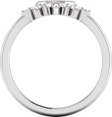 14K Gold Straight Baguette Natural Diamond Contour Band – 2.6x1.3mm - White Gold - view 2