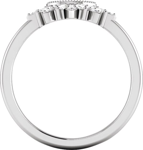 14K Gold Straight Baguette Natural Diamond Contour Band – 2.6x1.3mm - White Gold - view 2