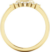 18K Gold Straight Baguette Natural Diamond Contour Band - view 2