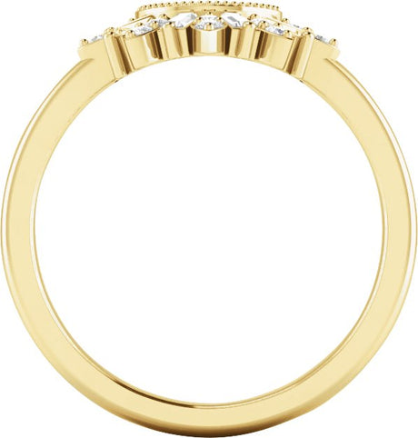 18K Gold Straight Baguette Natural Diamond Contour Band - view 2