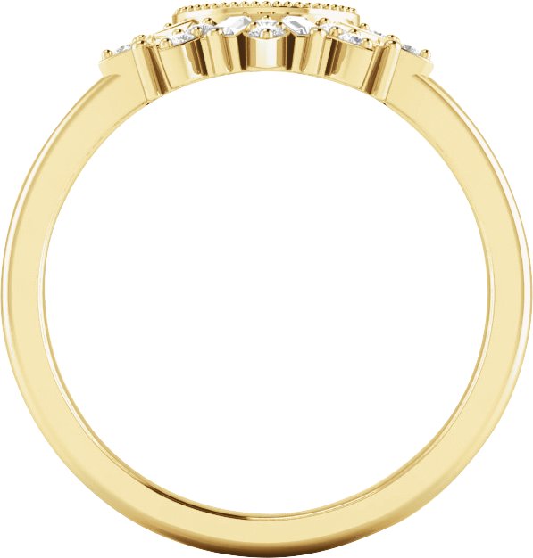 18K Gold Straight Baguette Natural Diamond Contour Band - view 2