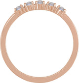 14K Gold Natural Rainbow Moonstone Cabochon Stackable Ring - Rose Gold - view 6