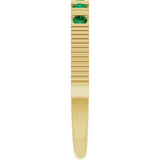 14K Gold Round Lab-Grown Emerald Birthstone Stackable Ring – 2mm Stones - Yellow Gold - view 9