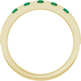 14K Gold Round Natural Emerald Birthstone Stackable Ring – 2mm Stones - Yellow Gold - view 7