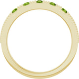 14K Gold Round Natural Peridot Birthstone Stackable Ring – 2mm Stones - Yellow Gold - view 7