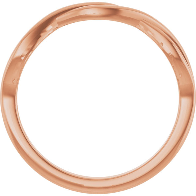 14K Gold Twisted Ring - Rose Gold - view 2