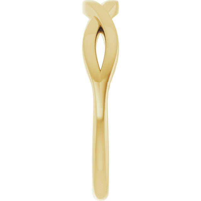 14K Gold Twisted Ring - Yellow Gold - view 4