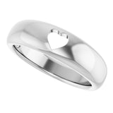 Platinum Pierced Heart Ring - view 10