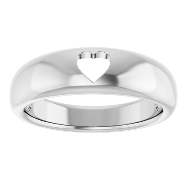 Platinum Pierced Heart Ring - view 8