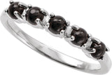14K Gold Natural Black Onyx Cabochon Stackable Ring – 3 mm Round - White Gold - view 9