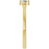 14K Gold Marquise Natural Diamond Stackable Ring - Yellow Gold - view 9