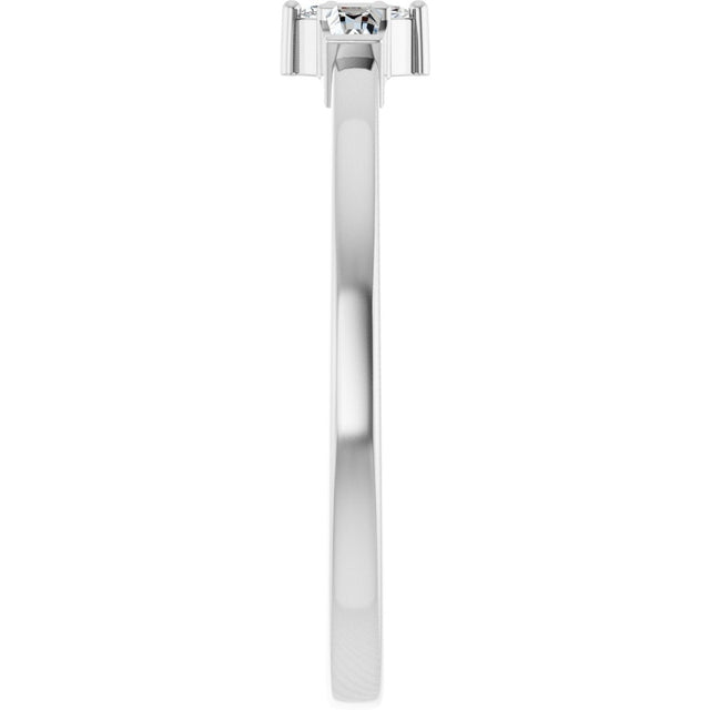 Platinum Marquise Natural Diamond Stackable Ring - view 9
