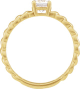 14K Gold Round Lab-Grown Diamond Ring - Yellow Gold - view 6