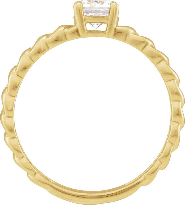 14K Gold Round Lab-Grown Diamond Ring - Yellow Gold - view 6
