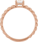 14K Gold Round Lab-Grown Diamond Ring - Rose Gold - view 6