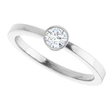 Platinum Round Natural Diamond Bezel-Set Solitaire Ring - view 10