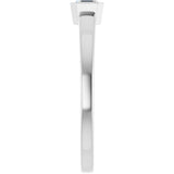 Platinum Asscher Natural Diamond Bezel-Set Solitaire Ring - view 14