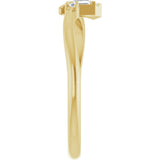 14K Gold Straight Baguette Natural Diamond Accented Bypass Ring - Yellow Gold - view 9