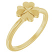 14K Gold Four-Leaf Clover Stackable Ring - Yellow Gold