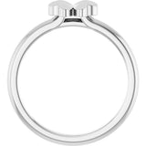 Platinum Four-Leaf Clover Stackable Ring - view 2