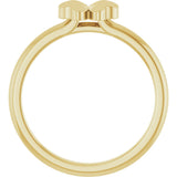 14K Gold Four-Leaf Clover Stackable Ring - Yellow Gold - view 2