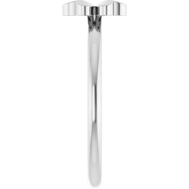 Platinum Four-Leaf Clover Stackable Ring - view 4